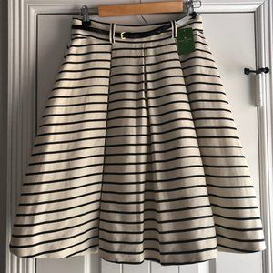 Kate Spade Lillith Pleated A Line Striped Skirt